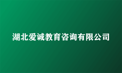 湖北爱诚教育咨询 以专业与温度，做学途上的规划师与同行者